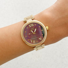Load image into Gallery viewer, Gold Red Lunelle Metal Watch
