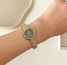 Load image into Gallery viewer, Gold X Green Luxe Metal Watch
