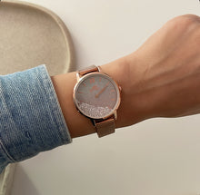 Load image into Gallery viewer, Rosegold Pink Sparkles Metal Watch
