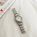 Silver White Onyxa Metal Watch