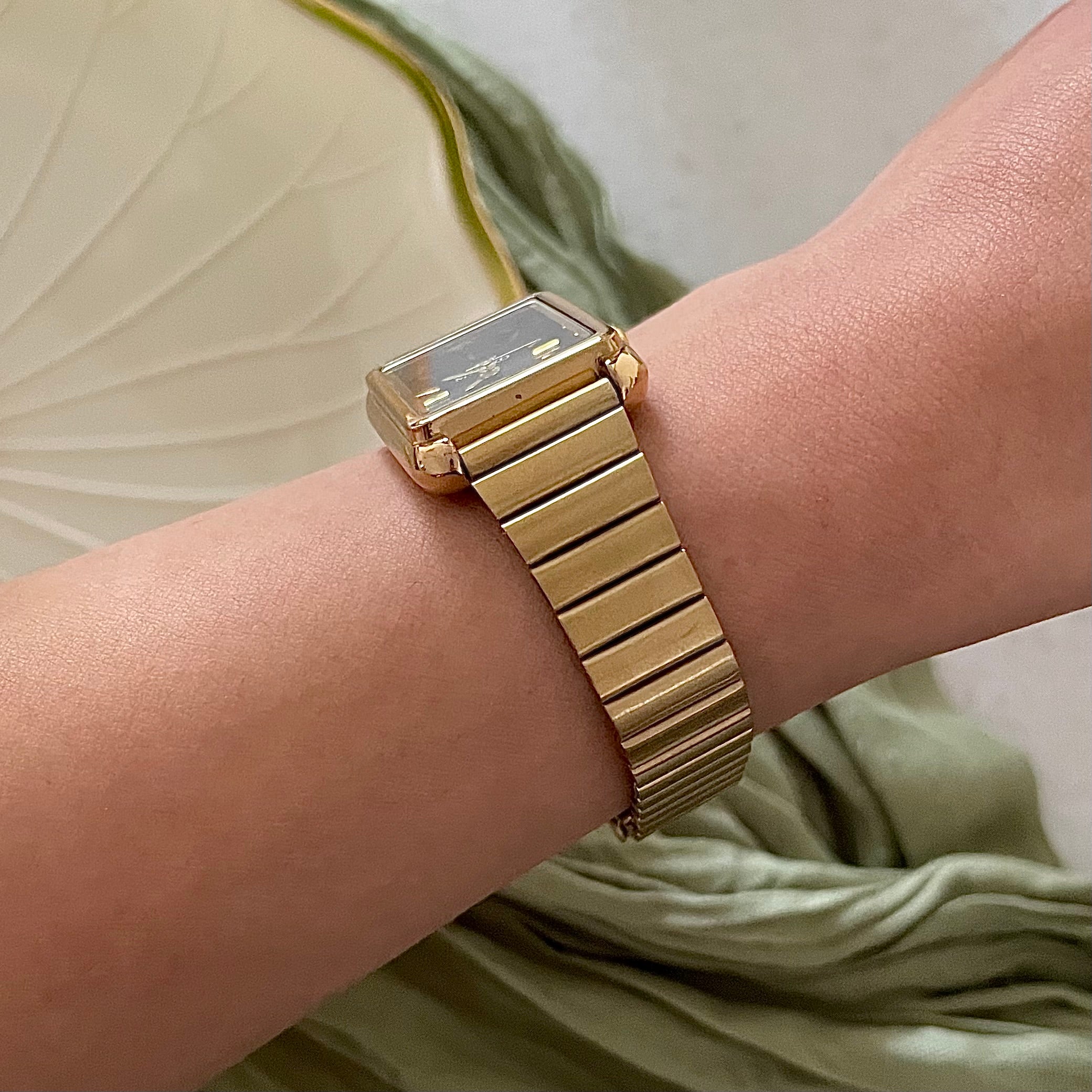 Gold White Miyoko Classic Petite Tank Metal Watch