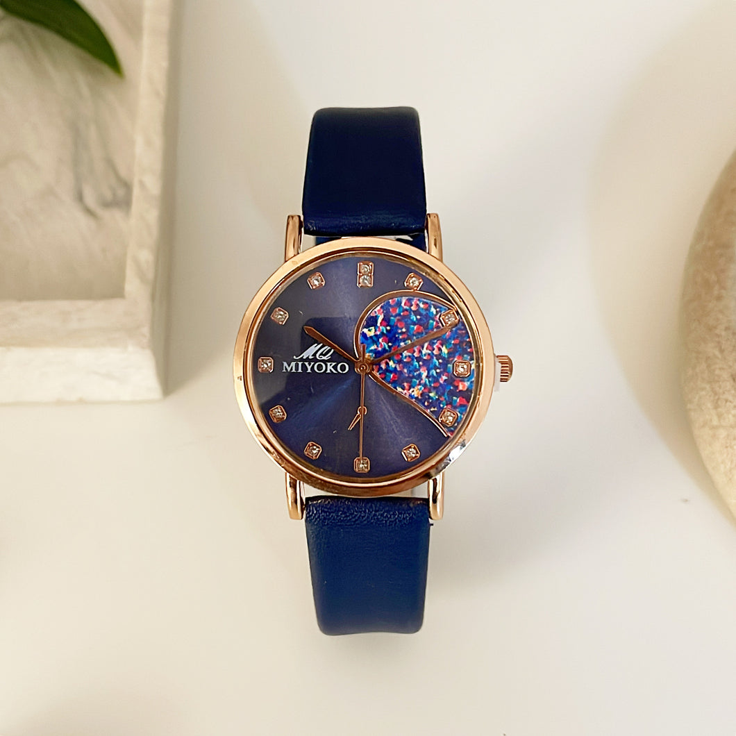 Blue Mirage Leather Watch