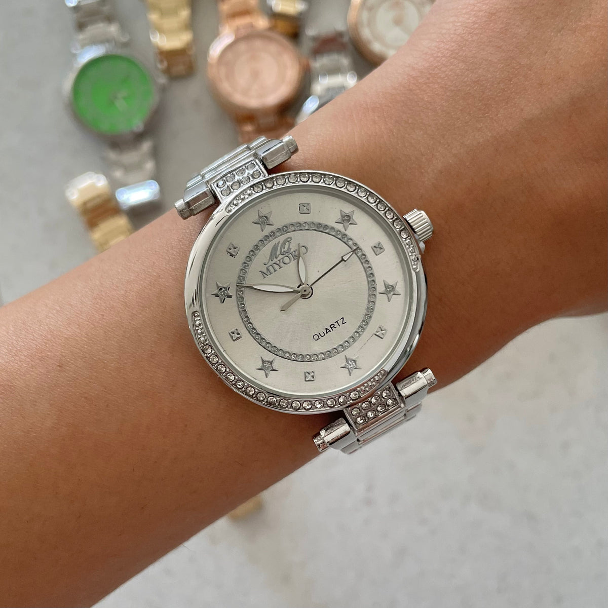 Silver vibes metal watch