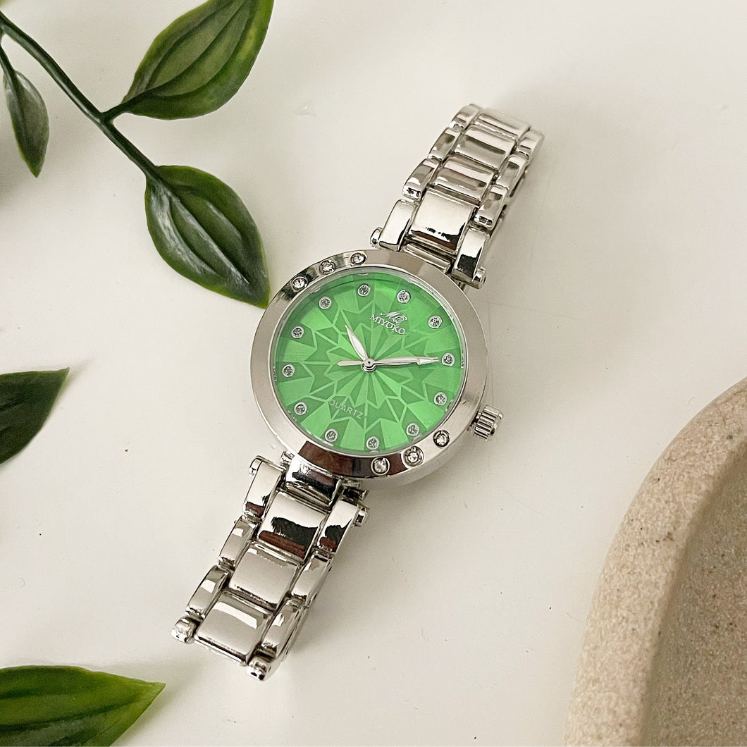 Silver Green Azura Metal Watch