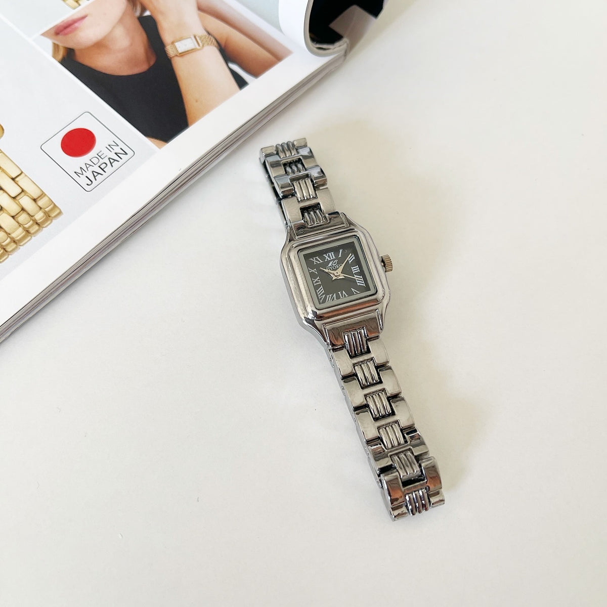 Silver Black Opera Metal Watch