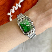 Load image into Gallery viewer, Silver Green Marquise Metal Watch
