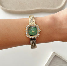 Load image into Gallery viewer, Gold X Green Luster Metal Watch
