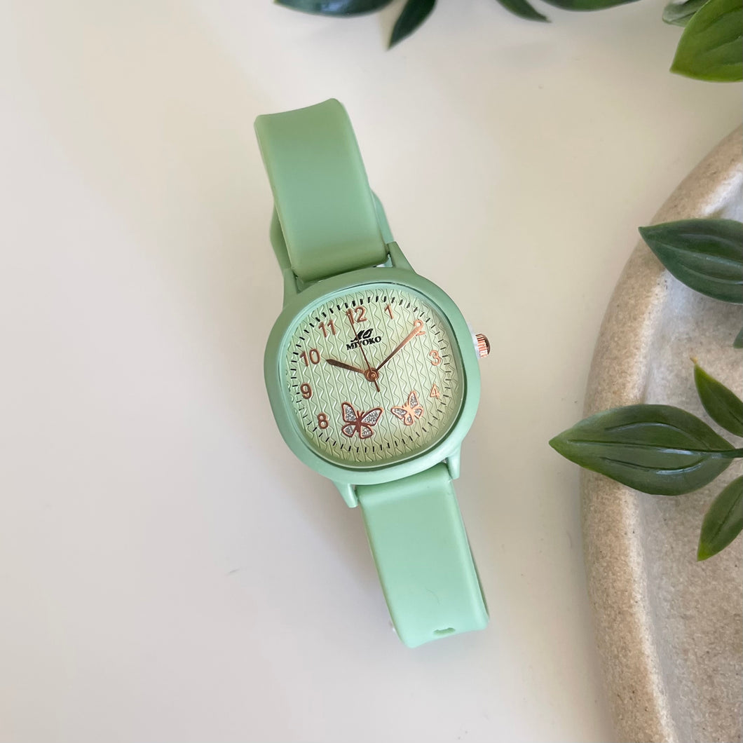 Mint Green Muse Rubber Watch