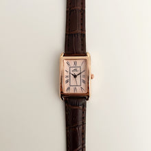 Load image into Gallery viewer, Brown Rosegold Beige Sleek Leather Watch
