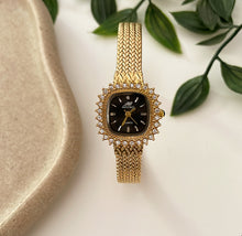 Load image into Gallery viewer, Gold X Black Luster Metal Watch
