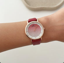 Load image into Gallery viewer, Wine Red Summer Leather Watch
