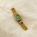 Gold Green Reina Metal Watch