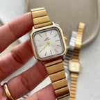 Gold X White Elara Metal Watch