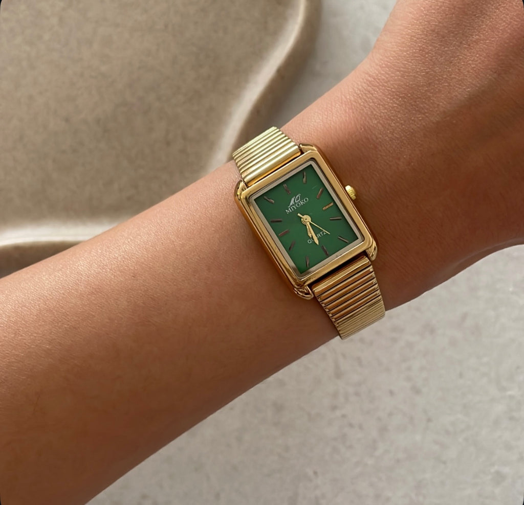 Gold X Green Elowen Metal Watch