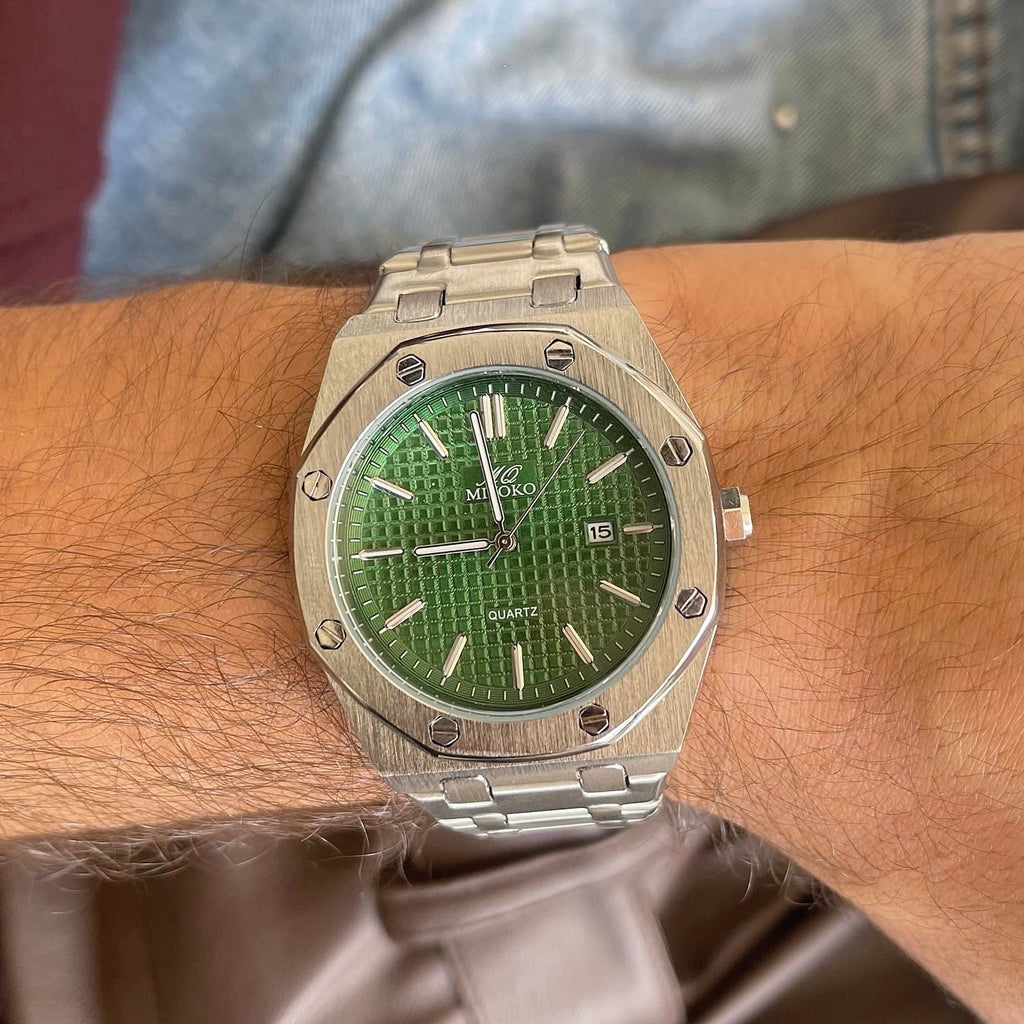 Silver Green COMMANDER Men Watch
