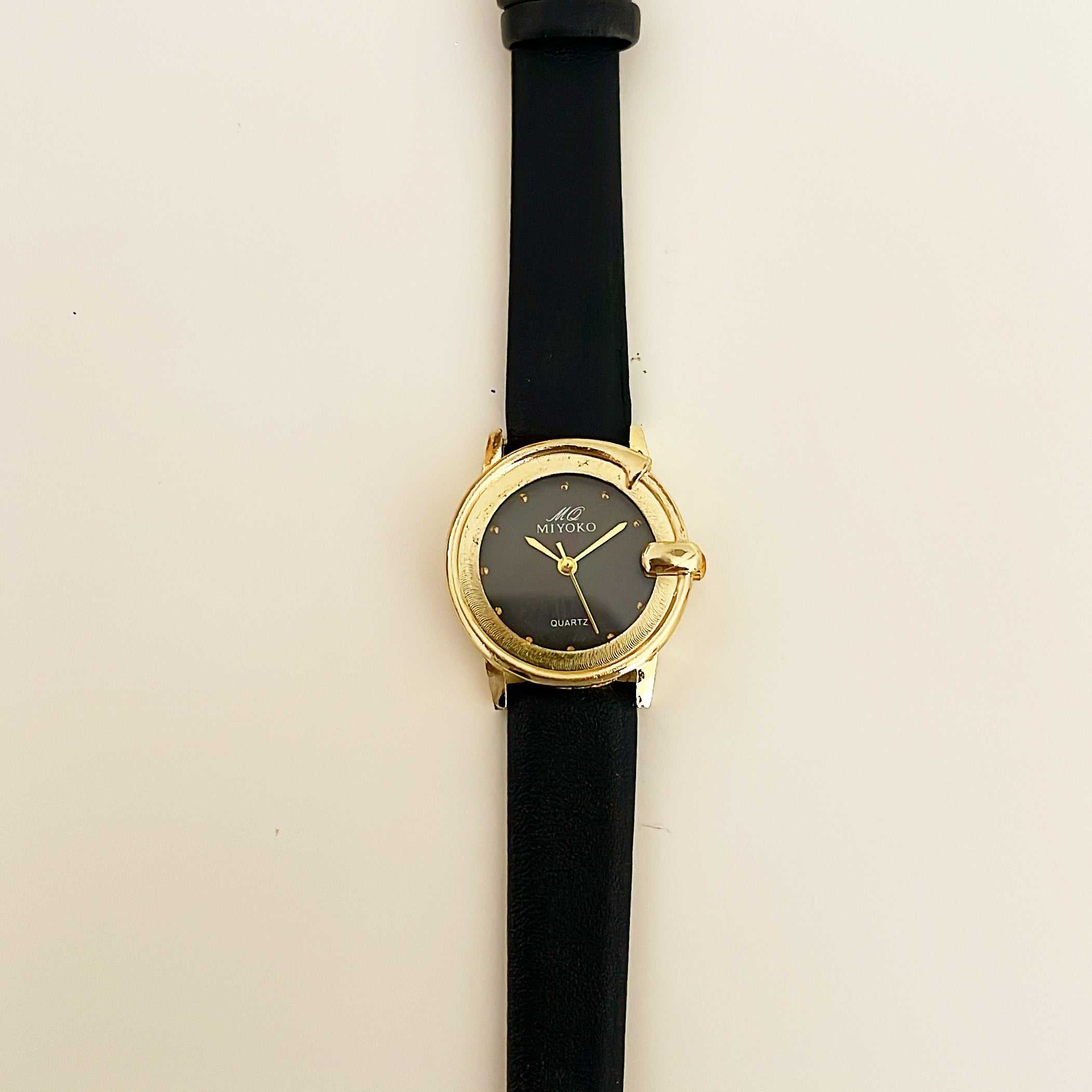 Black Antiqua Leather Watch