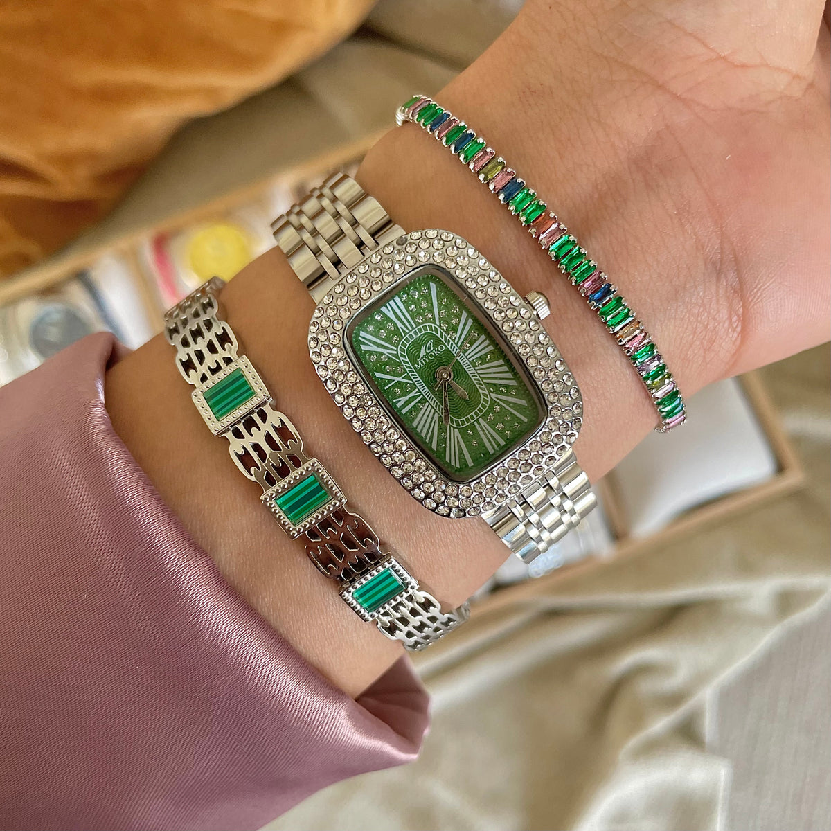 Silver Green Luxuries Set