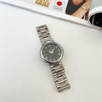 Silver Black Diaries Metal Watch