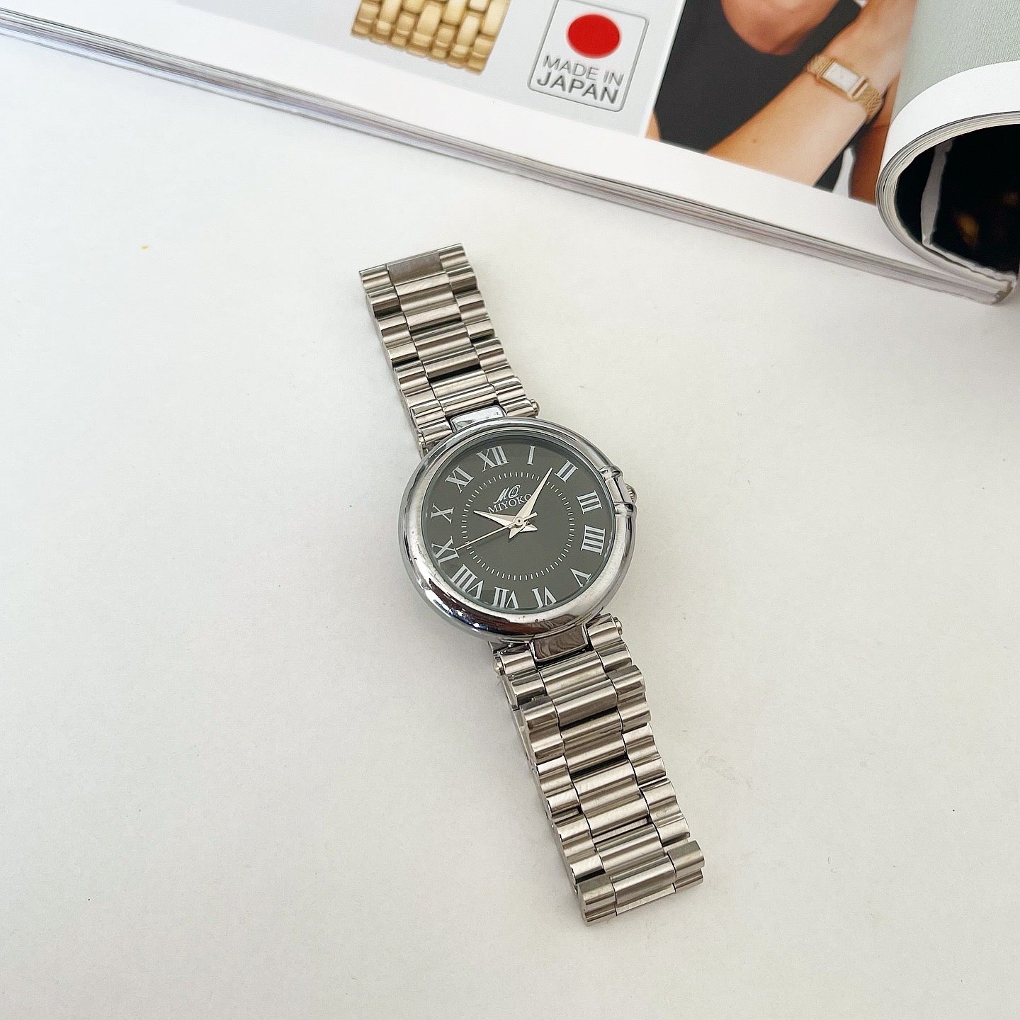 Silver Black Diaries Metal Watch