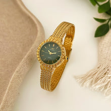 Load image into Gallery viewer, Gold X Green Luxe Metal Watch
