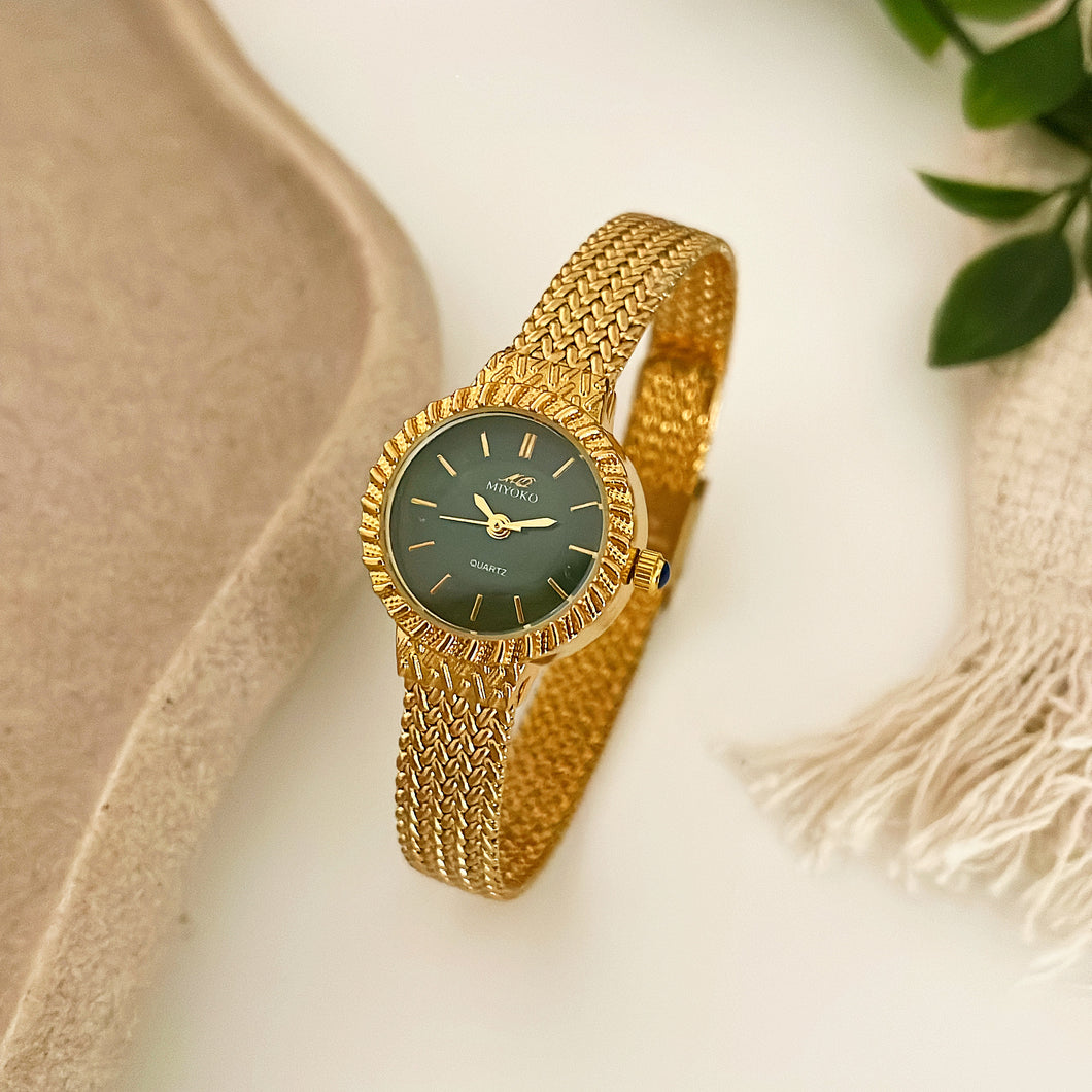 Gold X Green Luxe Metal Watch