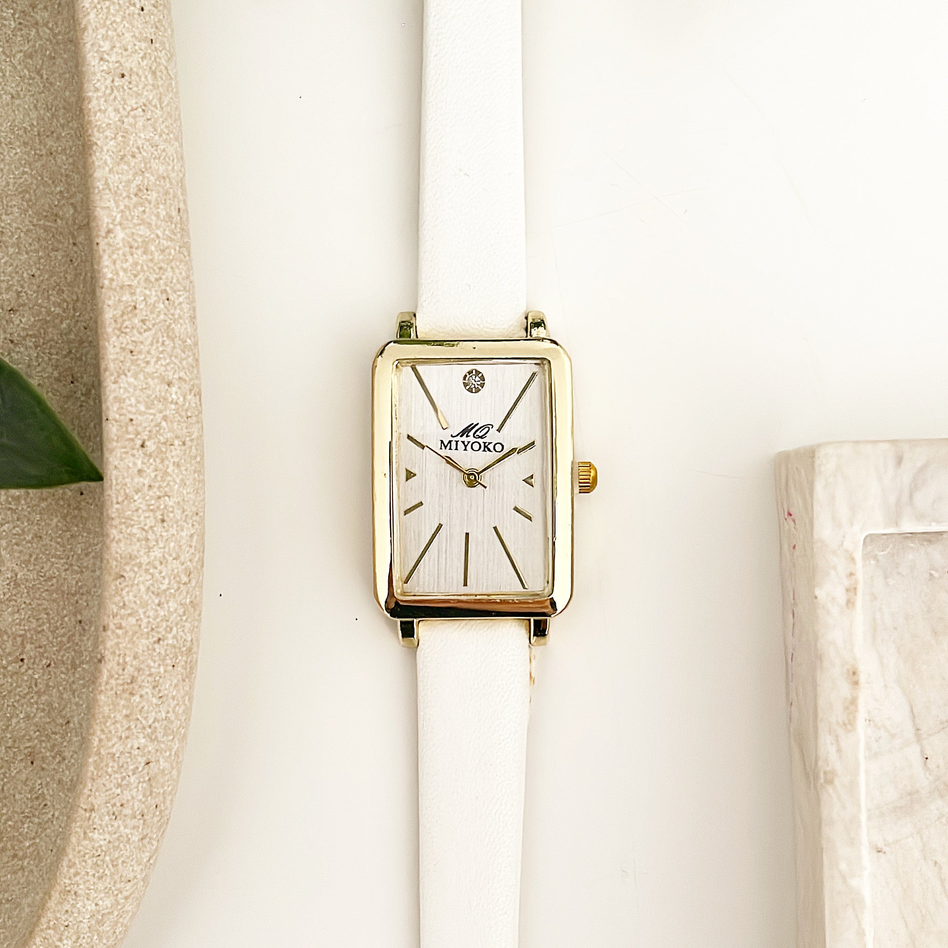 White Roma Leather Watch – Miyoko Watches