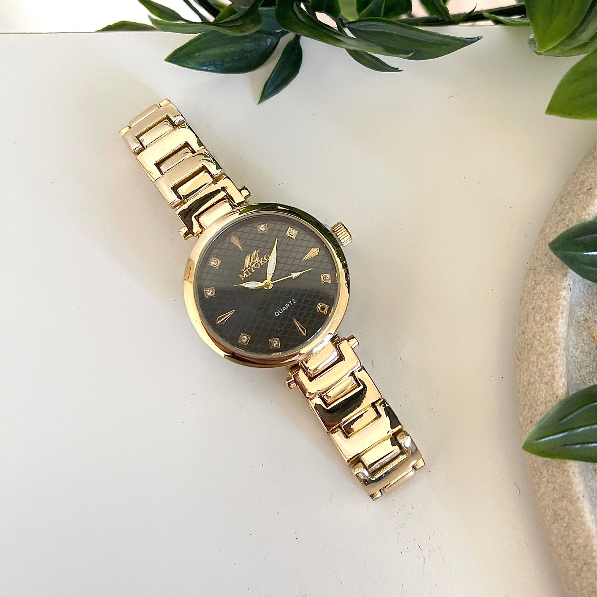 Gold Black Revel Metal Watch