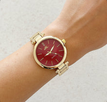 Load image into Gallery viewer, Gold X Red Elle Metal Watch
