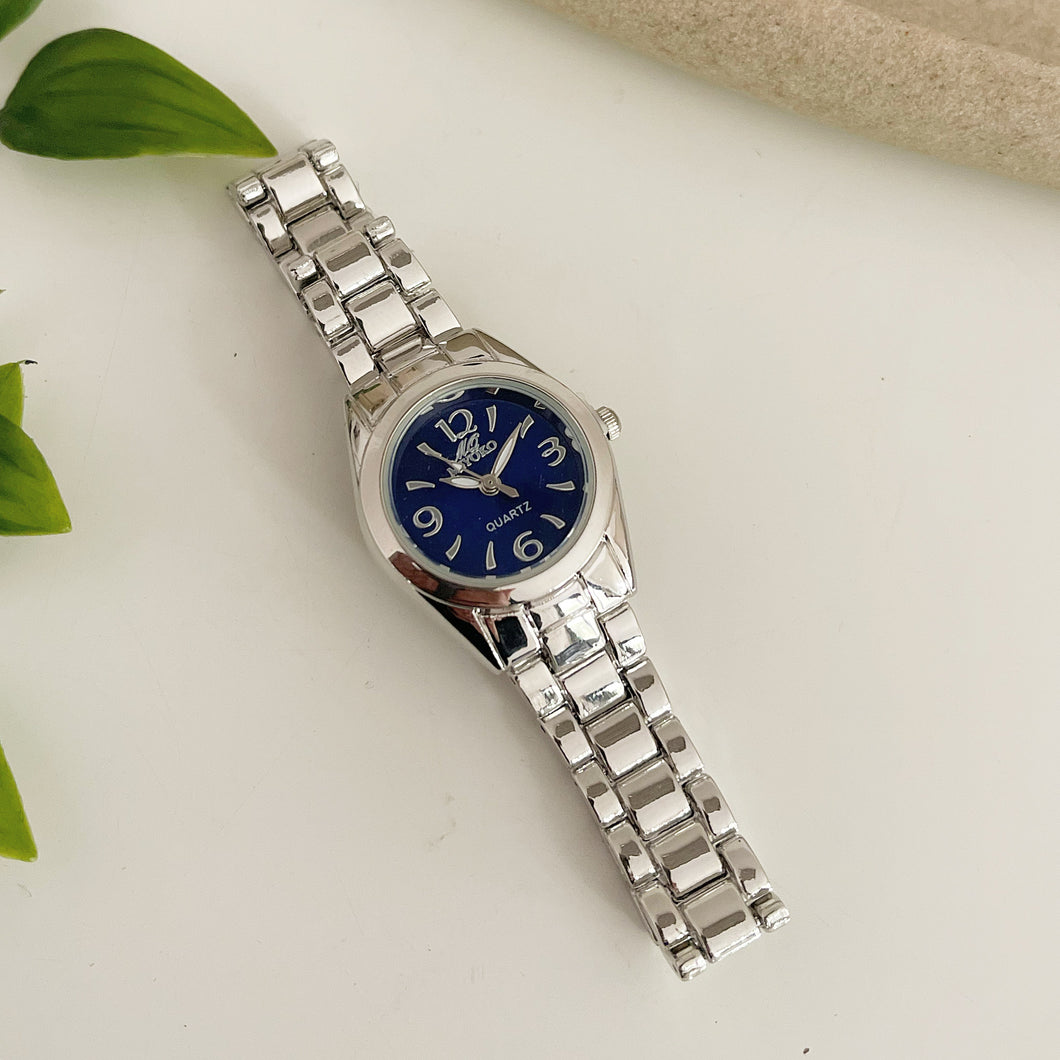 Silver Blue Pulse Metal Watch