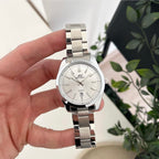 Silver White Ivory Dial Men Metal Watch