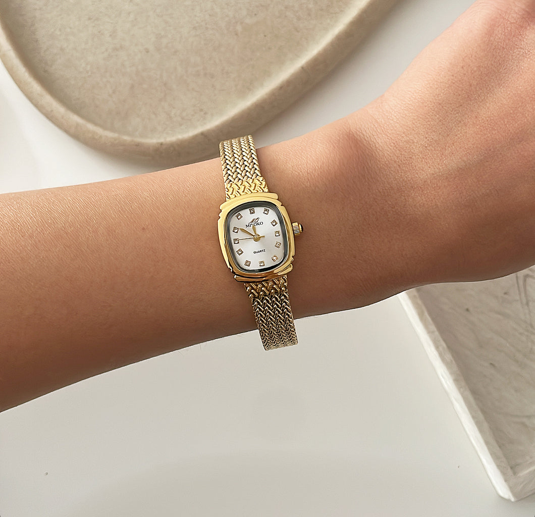 Gold X White Nocturnal Metal Watch