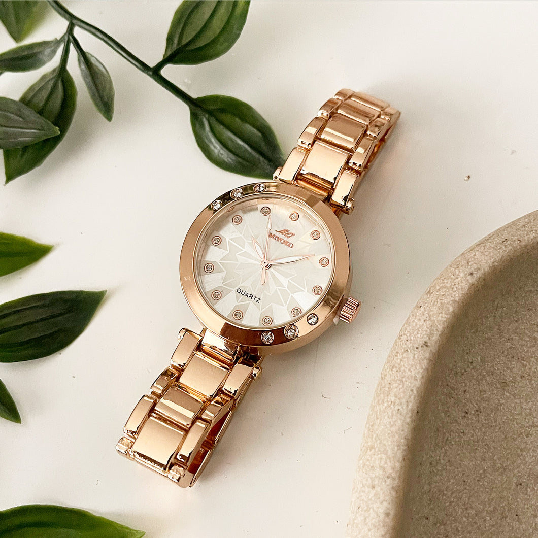 Rosegold White Azura Metal Watch