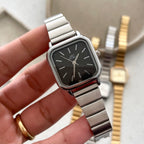 Silver X Black Elara Metal Watch