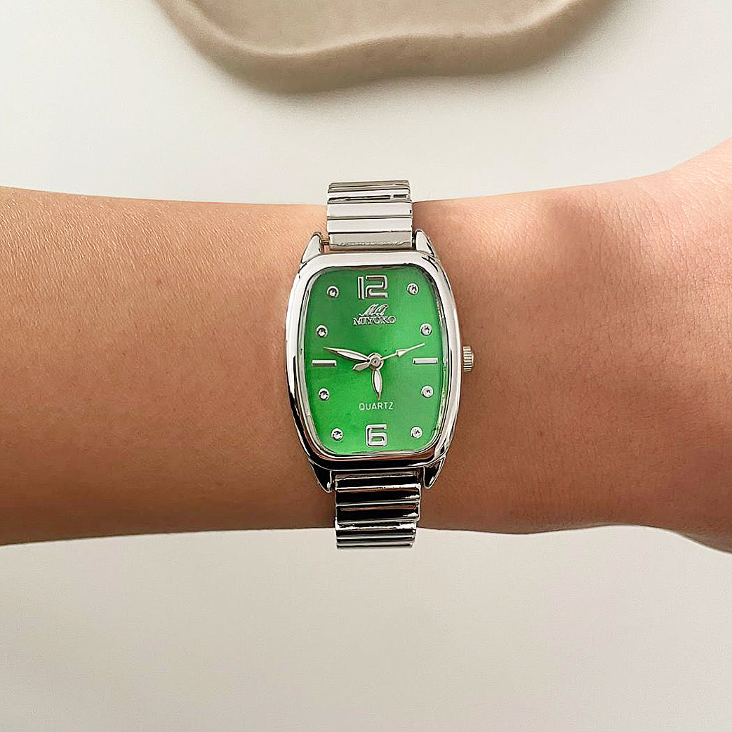 Silver Green Vienna Metal Watch