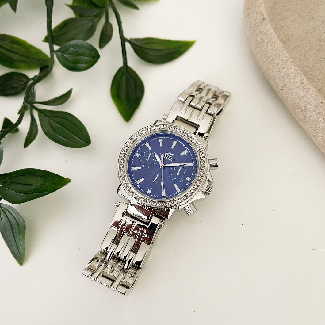 Silver Blue Capri Metal Watch