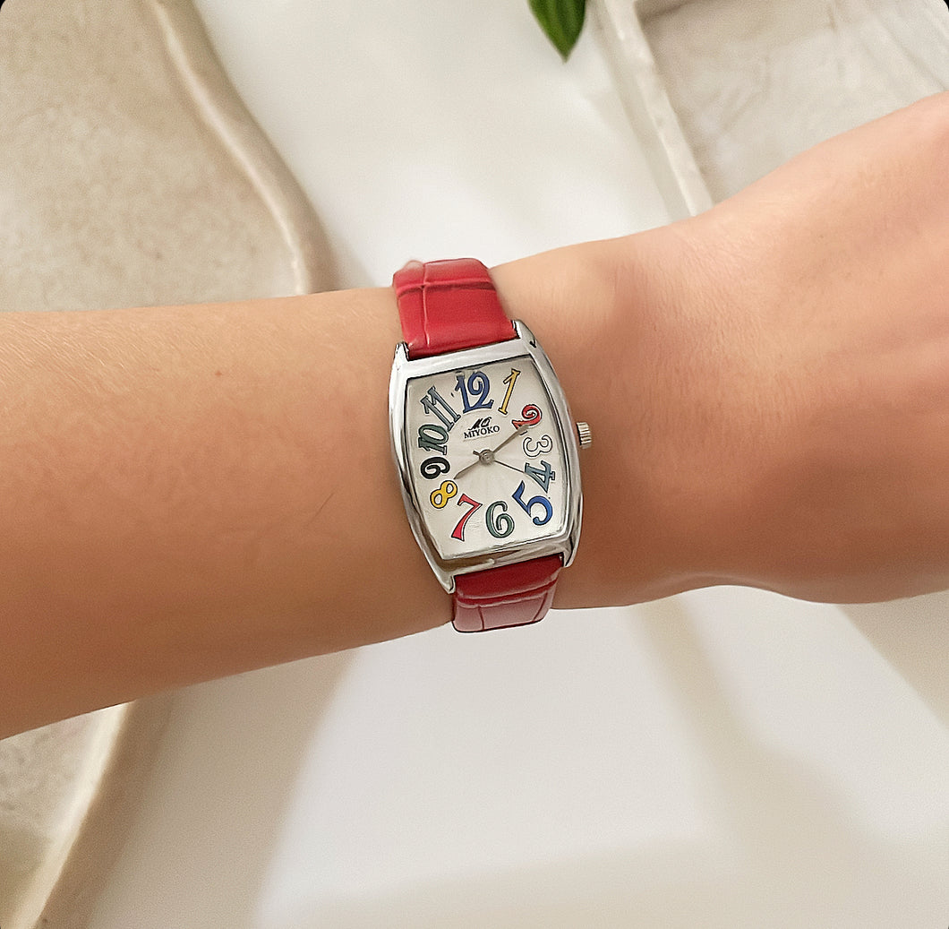 Red Whimsy Leather Watch