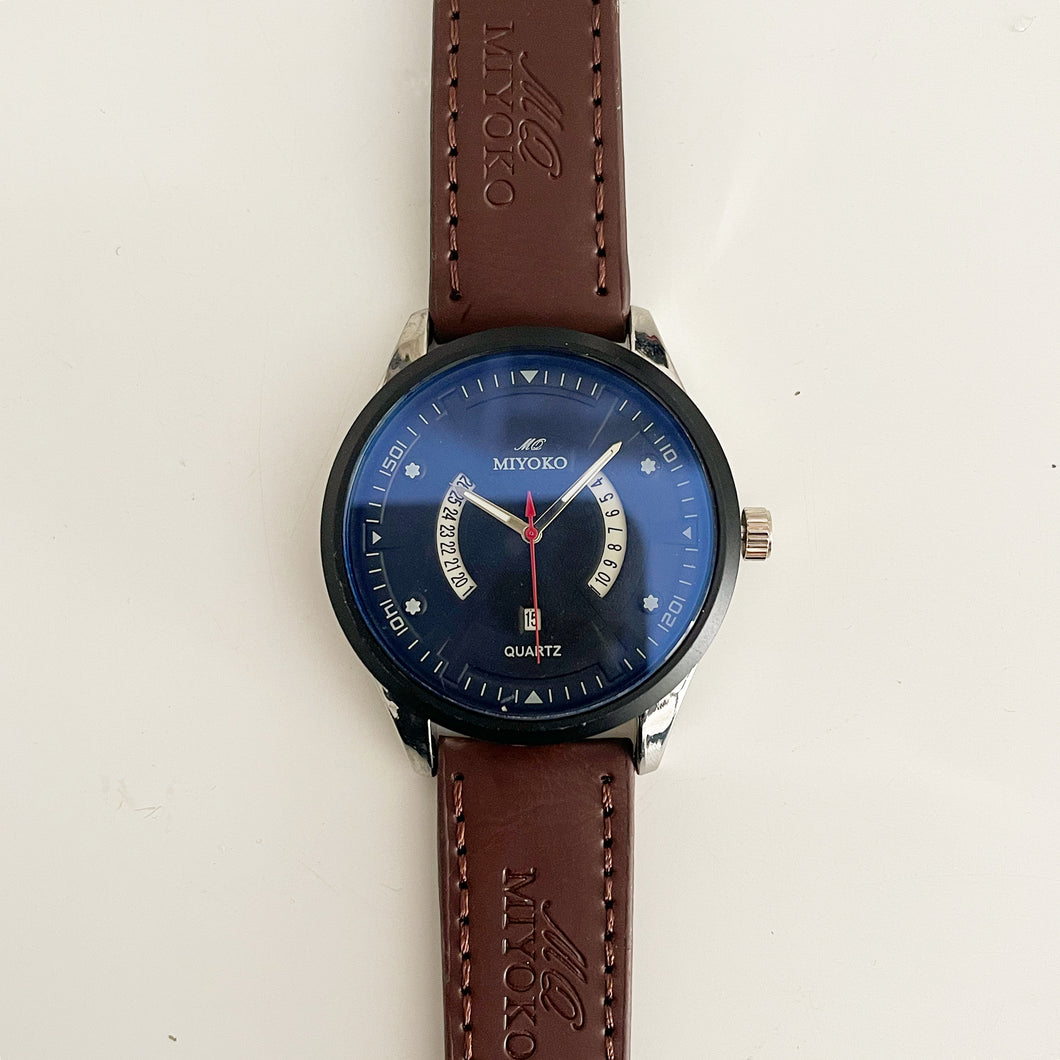 Brown Silver Blue SPC Men Watch