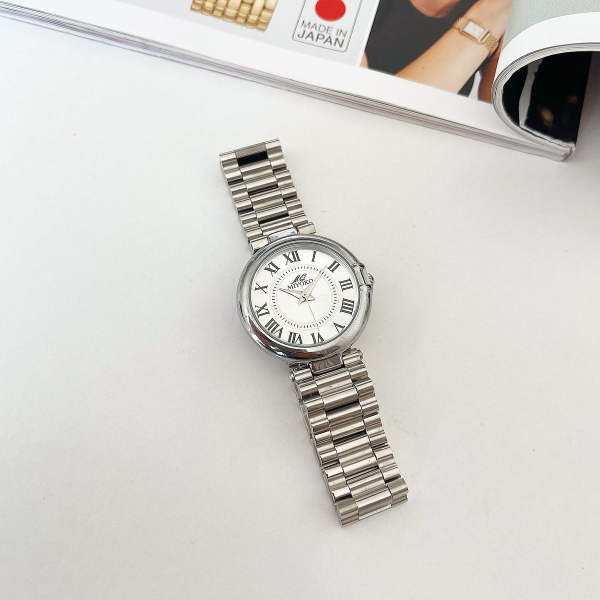 Silver White Diaries Metal Watch