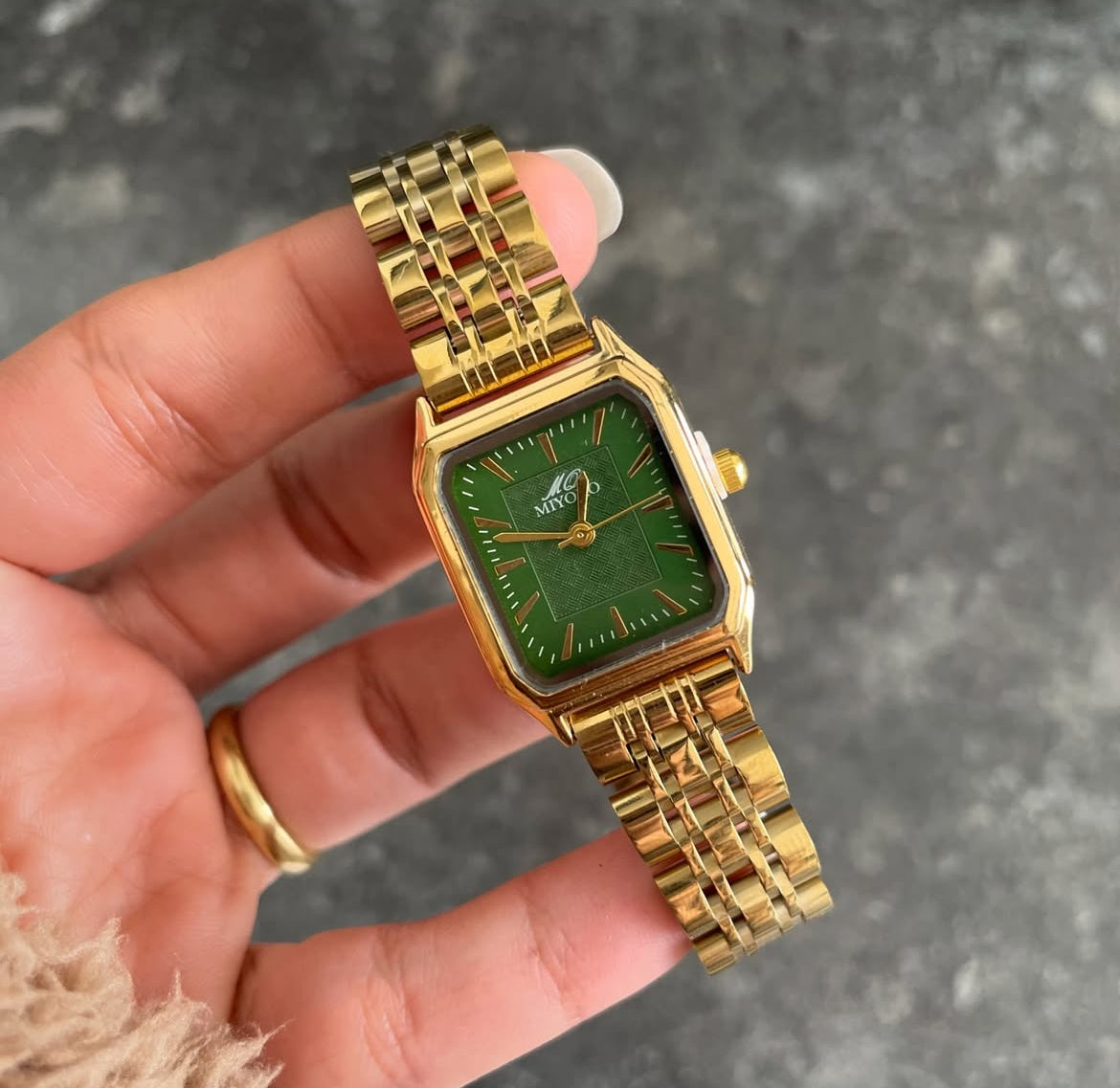 Gold Green Belmont Metal Watch