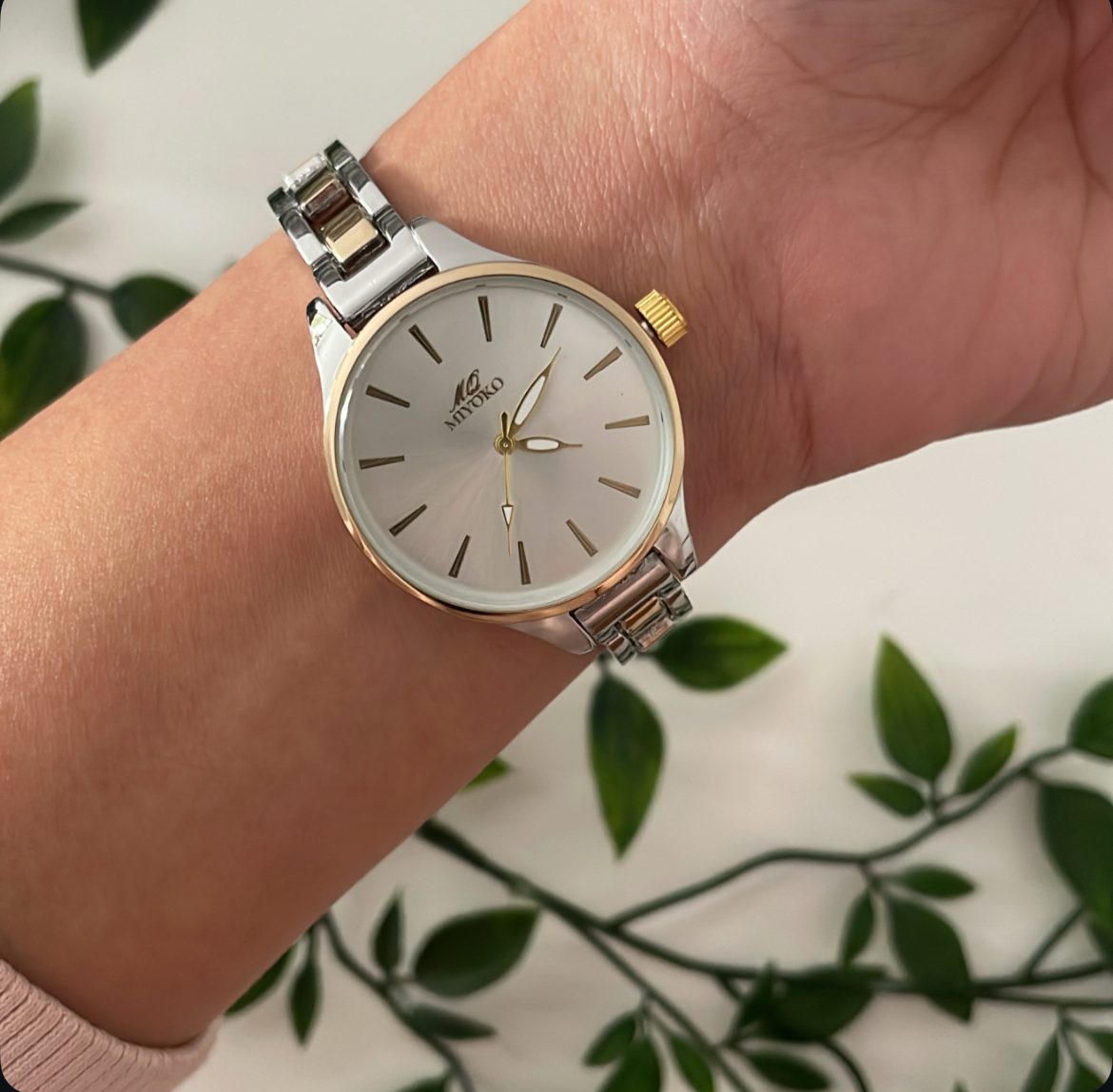 Mixed Gold Chain Metal Watch