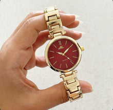 Load image into Gallery viewer, Gold X Red Elle Metal Watch

