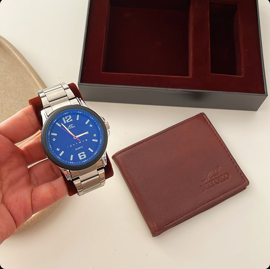 Metal Chic Men Watch & Wallet Box