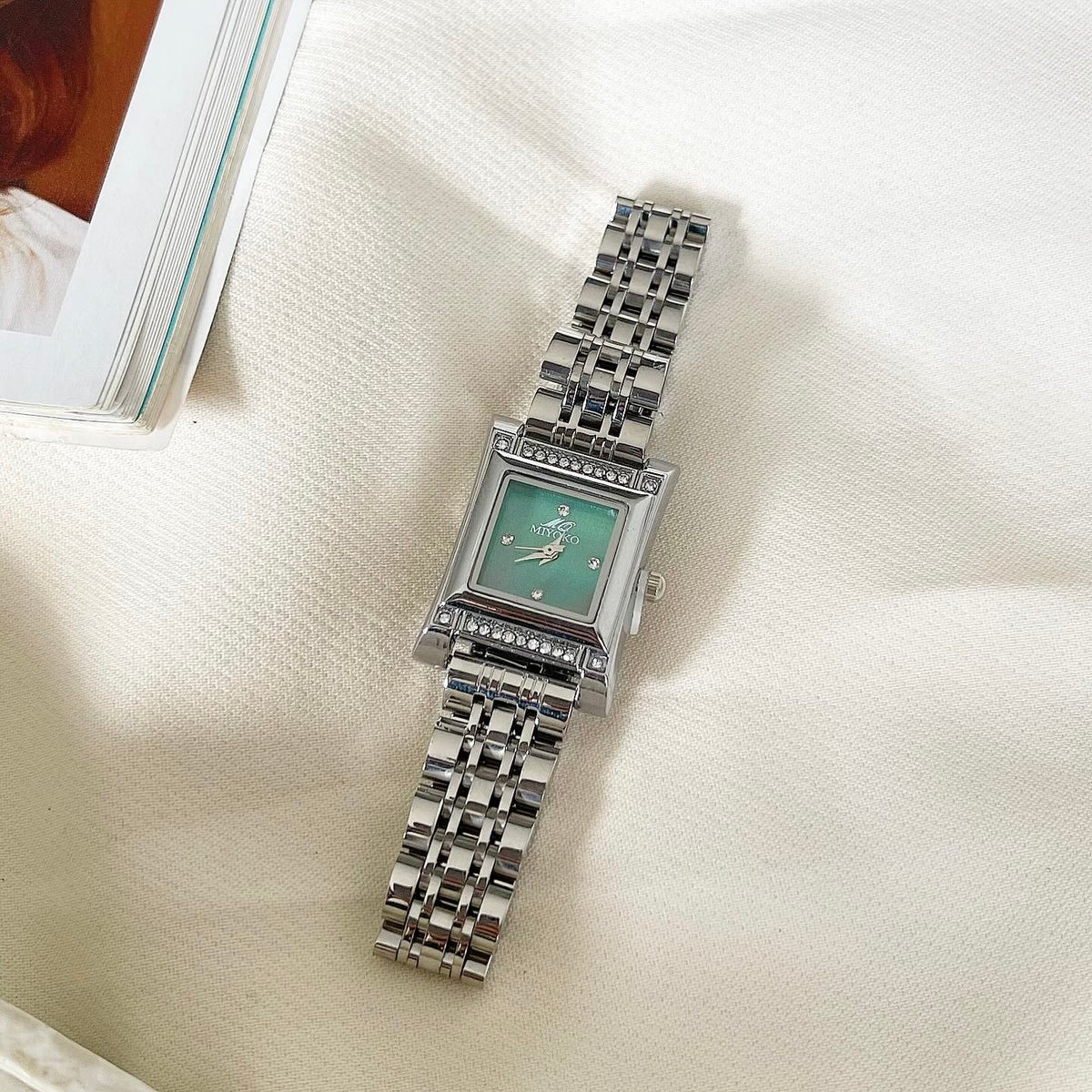 Silver Green Palais Metal Watch
