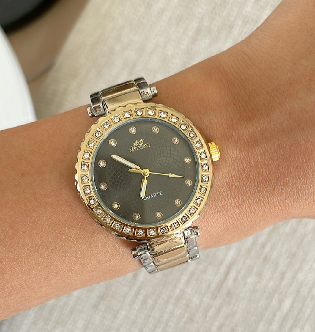Mixed Black Bond Metal Watch