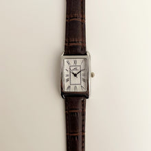 Load image into Gallery viewer, Brown Silver White Sleek Leather Watch
