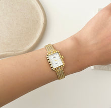 Load image into Gallery viewer, Gold White Sunlit Metal Watch
