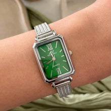 Load image into Gallery viewer, Silver X Green Seraphine Metal Watch
