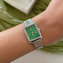 Load image into Gallery viewer, Silver X Green Elowen Metal Watch
