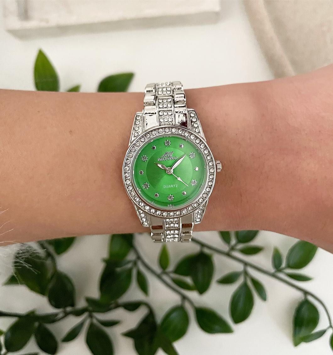 Silver Green Concord Metal Watch