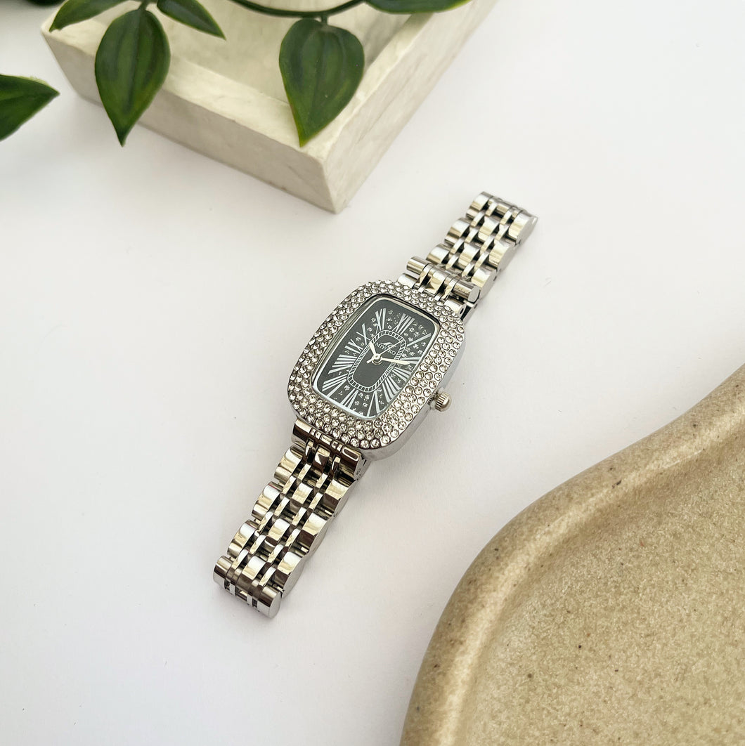 Silver Black Nova Metal Watch